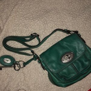 Small Teal Fossil Crossbody
